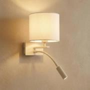 Bilo seinävalaisin, beige, tekstiili, kaksi valoa, lukuvalo, lukuvalo