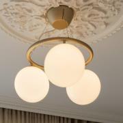 Nuura kattokruunu Miira 3 Circular, Ø 54 cm, messinki/opaalinen