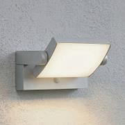 Lindby LED-ulkoseinälamppu Sherin, harmaa, kääntyvä, anturi