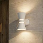 Lucande LED-ulkoseinävalaisin Meravi, valkoinen, 2-lamppuinen, IP44