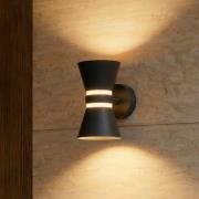 Lucande LED-ulkoseinävalaisin Meravi, antrasiitti, 2-lamppuinen, IP44