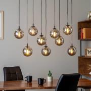 Glassy riippuvalaisin, 9-lamppuinen, musta, grafiitti, lasi, E14