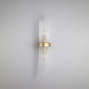 Seinälamppu Lara, korkeus 56 cm, kullanvärinen/kirkas, lasi/metalli