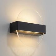 Lucande LED-seinävalaisin Narkelo, musta/kirkas, CCT, IP44