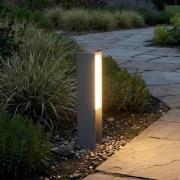 Lucande LED-pollarivalaisin Teerk, korkeus 30 cm, antrasiitti, IP65