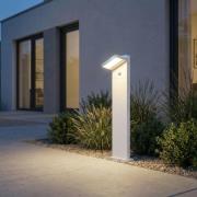 Lucande LED-pylväsvalaisin Silvan, valkoinen, 100 cm, liiketunnistin, ...