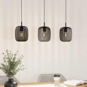 Romazzina-riippuvalaisin, musta, pituus 90 cm, 3-lamppuinen, metalli