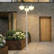 Lucande LED-ulkovalaisin Toras, vaaleanharmaa, 3-lamppuinen, CCT-himme...