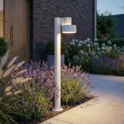 Lucande LED-pylväsvalaisin Elune, harmaa, IP44, korkeus 77 cm