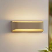 Lindby LED-ulkoseinävalaisin Lenore, beige, metalli, 36,5 cm
