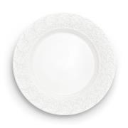 Lace-lautanen 25 cm Valkoinen