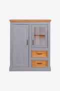 Loft24Highboard Selma 1 lasiovi/1 ovi/2 laatikkoa.HarmaaKaapit- Homero...