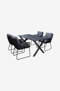 LifestyleGardenPöytä 150 cm & 4 kpl Mikado-tuolejaMustaRuokailuryhmät-...
