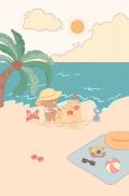 PelcasaJuliste Bear on Summer BeachBeigeJulisteet- Homeroom