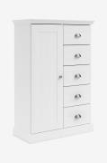 Loft24Motala lipasto, 1 ovi, 5 laatikkoaValkoinenKaapit- Homeroom