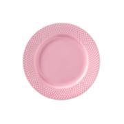 Lyngby Porcelæn Rhombe lautanen vaaleanpunainen 21 cm