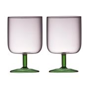 Lyngby Glas Torino viinilasi 30 cl 2-pakkaus Pink-green