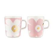 Marimekko Unikko muki 2,5 dl 2-pakkaus White-Light pink-gold