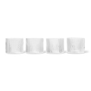 Ferm Living Ripple lasi matalat 4-pack Clear