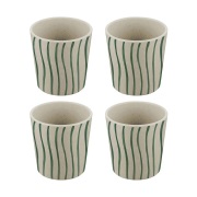 Koziol Connect kuppi S 19 cl 4-pakkaus Monstera stripes