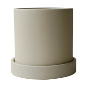 DBKD Grow ruukku Ø10 cm aluslautasella Sandy creme