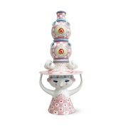 Bjørn Wiinblad Lady with hat vaasi 50 cm Vaaleanpunainen