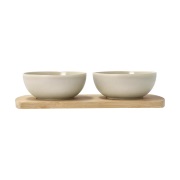 Villa Collection Shoku bambutarjotin kahdella kulholla Beige