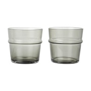 Ferm Living Boya juomalasi matala 30 cl 2-pack. Savustettu harmaa