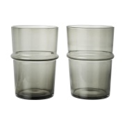 Ferm Living Boya juomalasi korkea 45 cl 2-pack. Savutettu harmaa