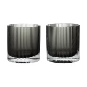 Ferm Living Ripple tumbler lasi 25 cl 2-pack Savutettu harmaa