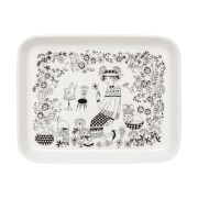 Arabia Emilia lautanen 15x19 cm Musta-valkoinen