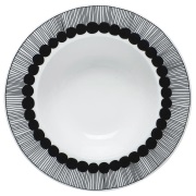 Marimekko Siirtolapuutarha syvä lautanen Ø 20 cm musta-valkoinen