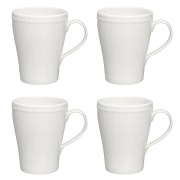 Scandi Living Dots muki 35 cl 4-pakkaus Kermanvalkoinen