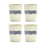 Serax Ottolenghi Feast teekuppi 33 cl 4-pakkaus White stripes-blue