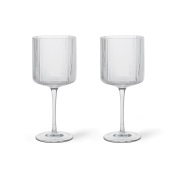 Ferm Living Ripple punaviinilasi 32,5 cl 2-pakkaus Clear