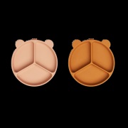 Liewood Stacy jaettu lastenlautanen 2-pack Mustard-tuscany rose mix