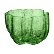 Kosta Boda Crackle kynttilälyhty 5,8 cm Tummanvihreä