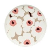 Marimekko Unikko lautanen Ø 25 cm White-clay-powder-dark wine