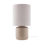 Globen Lighting Florian pöytälamppu Valkoinen bouclé/beige, Ø20x39 cm
