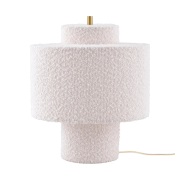 Globen Lighting Noah pöytälamppu Valkoinen bouclé, Ø25×30,5 cm