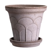 Bergs Potter Fleur ruukku aluslautasella 2 osaa Grey, Ø18 cm