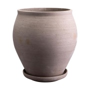 Bergs Potter Delphi ruukku aluslautasella 2 osaa Grey, Ø26 cm
