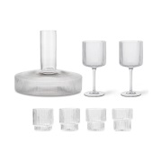 Ferm Living Ripple karahvi ja lasi 17 osaa - Kirkas