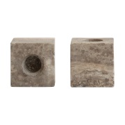 101 Copenhagen Cube kynttilänjalka 2-pack Silver-travertiini