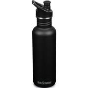 Klean Kanteen Classic-vesipullo, jossa Sport-korkki, 800 ml, musta