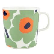 Marimekko Unikko muki 4 dl, white/sage/orange/dark blue