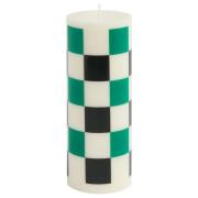 HAY Column kynttilä medium, white green/black check