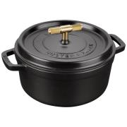 Staub Buster+Punch pyöreä pata 24 cm, messinkinupilla