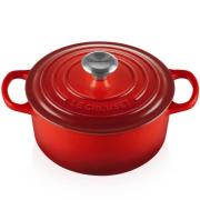 Le Creuset - Signature Valurautapata pyöreä 22 cm Cerise