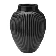 Knabstrup Keramik - Ripple Maljakko 20 cm Musta